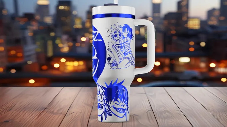 Gorillaz - 40oz - Laser engraving design - SVG digital file