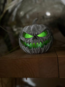 Poisoned Pumpkin Skull with LED Candle – Spooky Decorative Piece