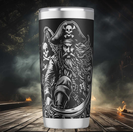 Pirate - 20oz Cup - Laser engraving Design - Digital file SVG