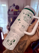 Stitch - 40oz Tumbler - FREE Stainless Steel Rainbow Straw