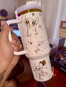 Stitch - 40oz Tumbler - FREE Stainless Steel Rainbow Straw