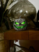 Poisoned Pumpkin Skull with LED Candle – Spooky Decorative Piece