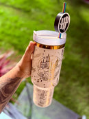 Harry Potter - 40oz Tumbler – FREE Stainless Steel Rainbow Straw and Straw Cap