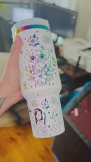 Stitch - 40oz Tumbler - FREE Stainless Steel Rainbow Straw